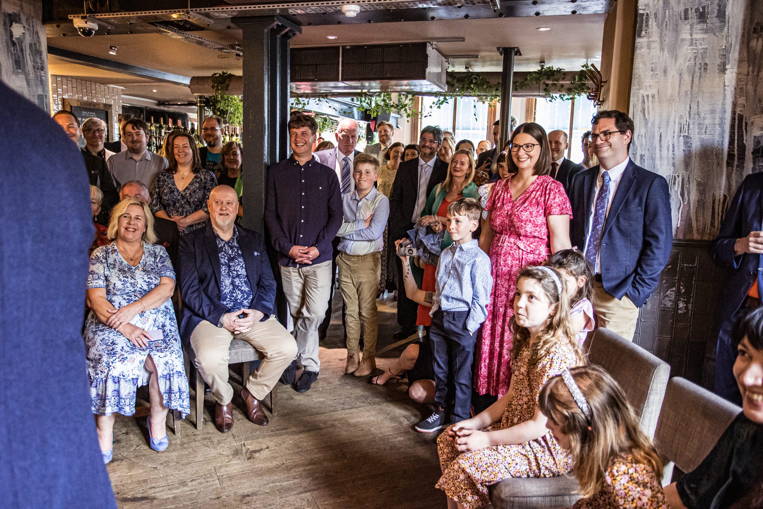 wedding guests look on as ceremony is performed at balfour st barts wedding.