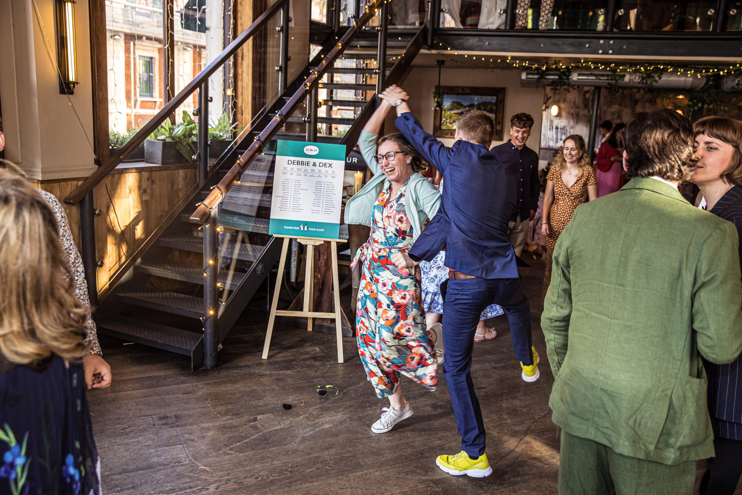A couple dance on the floor at a london pub wedding at balfour st barts in London